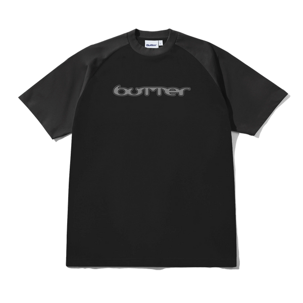 Butter Goods Witness Raglan Tee, Black / Dark Grey
