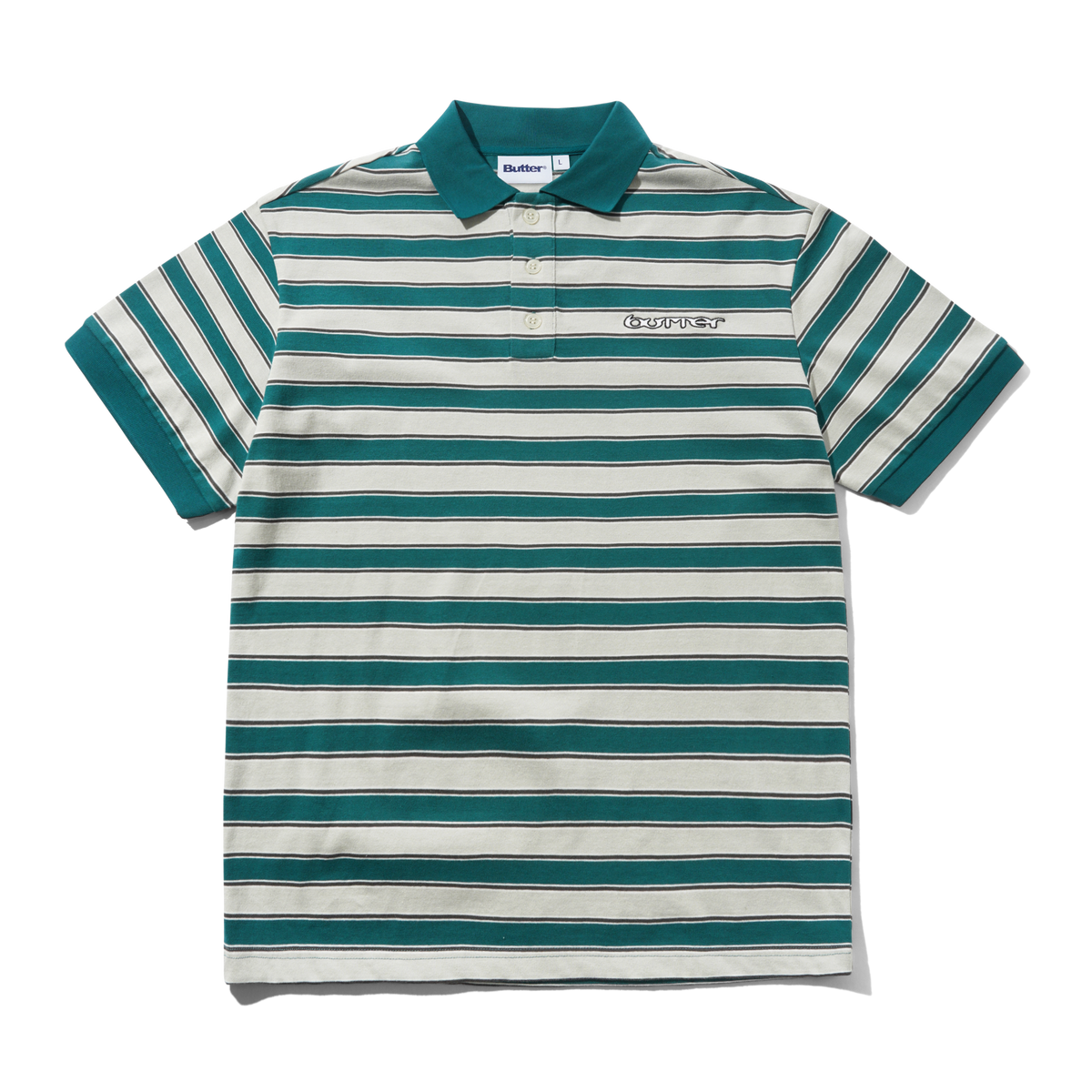 Witness Stripe Polo, Grey / Teal
