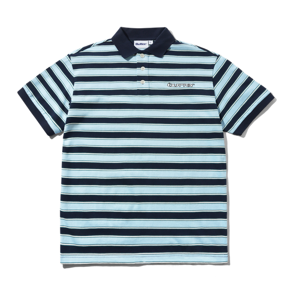 Butter Goods Witness Stripe Polo, Navy / Blue