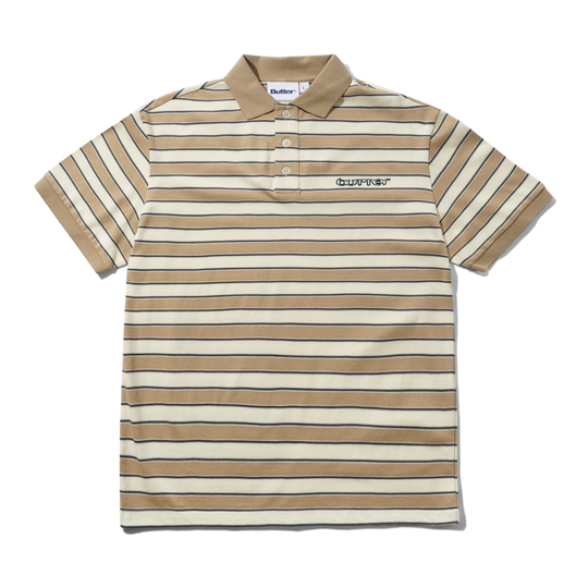 Witness Stripe Polo, Tan / Ivory