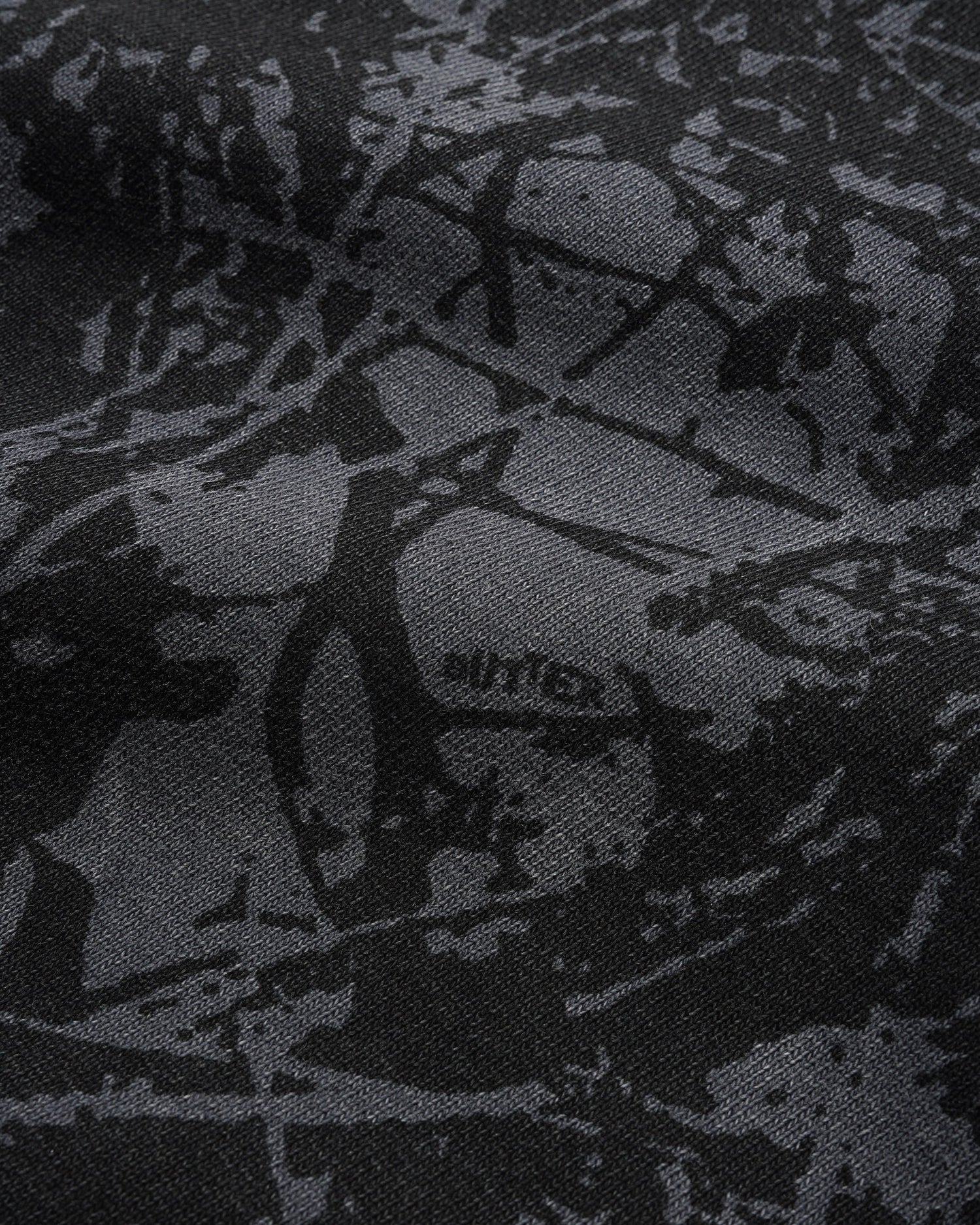 Woods Camo Zip-Thru Hood, Washed Black