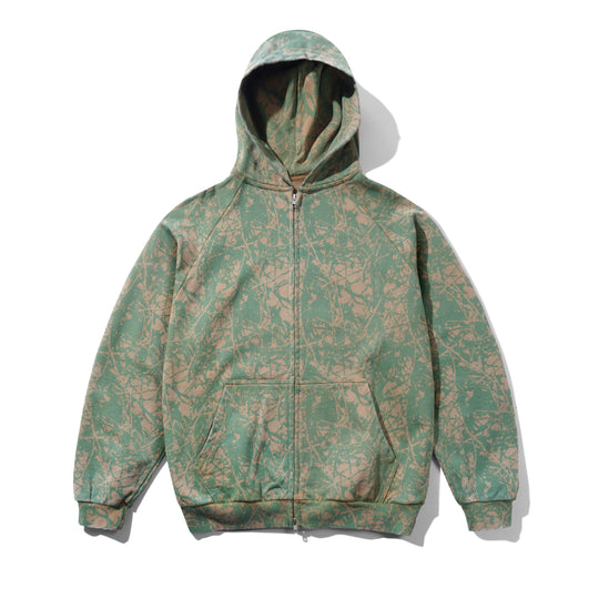 Woods Camo Zip-Thru Hood, Washed Sage