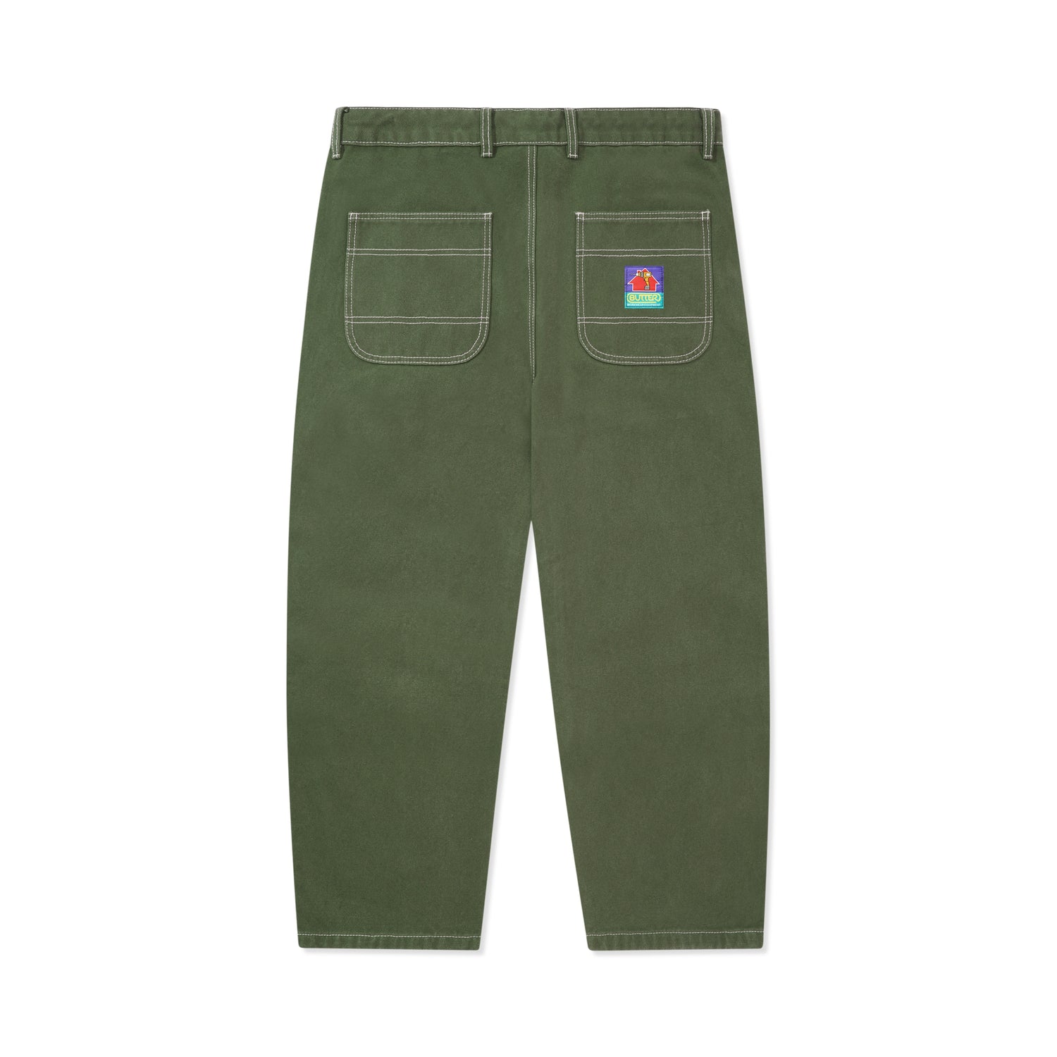 Work Double Knee Pants, Washed Army