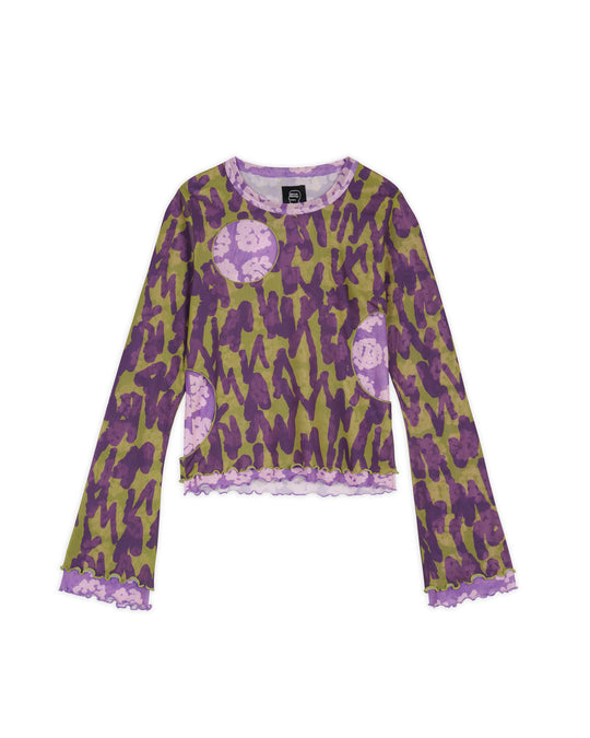 Women's Yumiko Layered Hyper Mesh Top, Purple