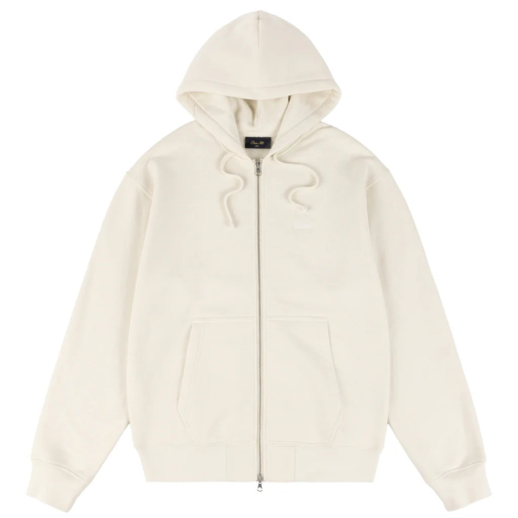 Cursive Zip-Thru Pullover Hood, Natural