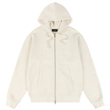 Cursive Zip-Thru Pullover Hood, Natural