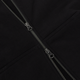 Cursive Small Logo Zip-Thru Pullover Hood, Black