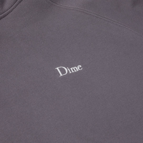 Dime Classic Small Logo Zip Hoodie, Charcoal Grape