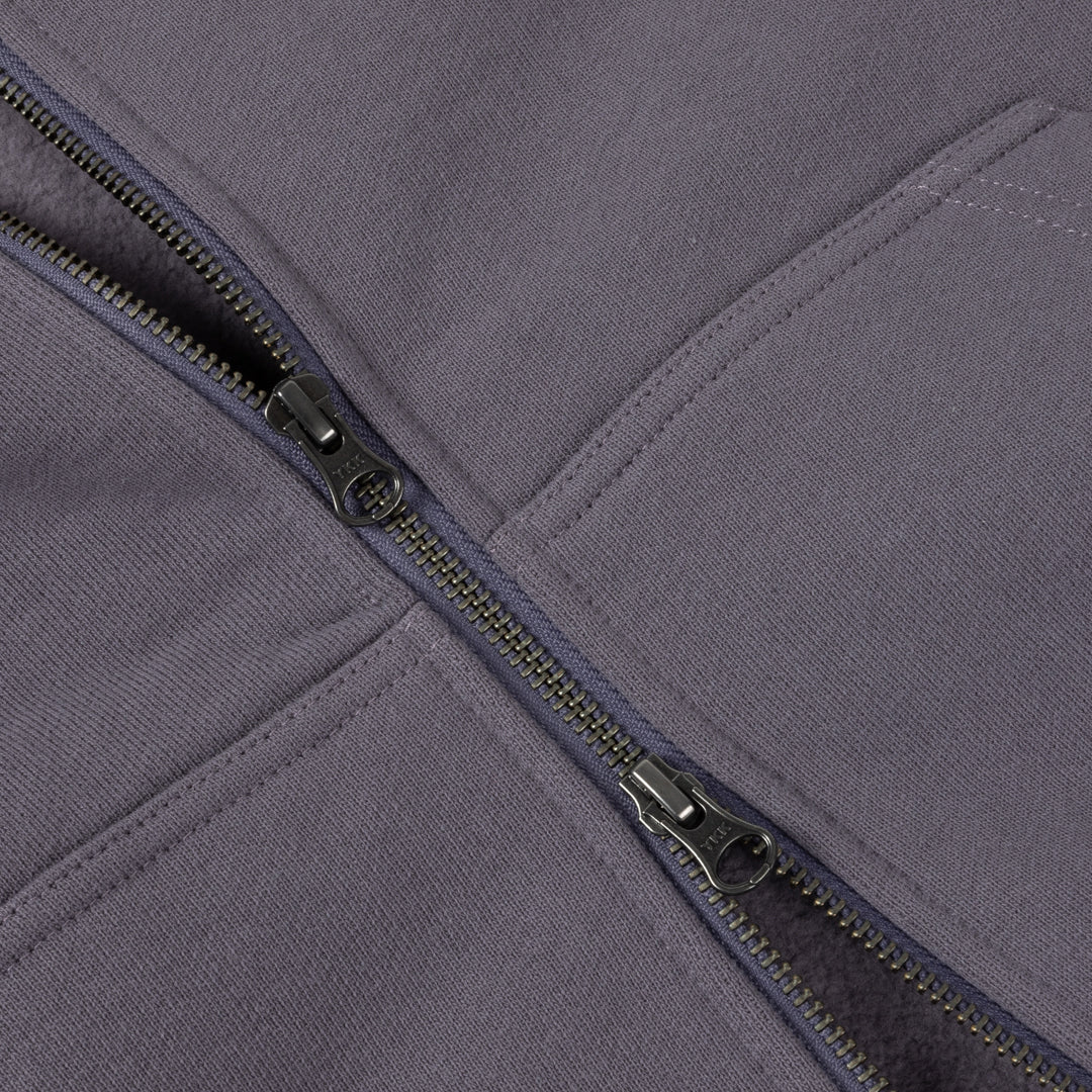 Classic Small Logo Zip Hoodie, Charcoal Grape