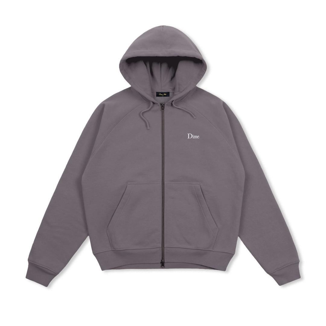 Classic Small Logo Zip Hoodie, Charcoal Grape