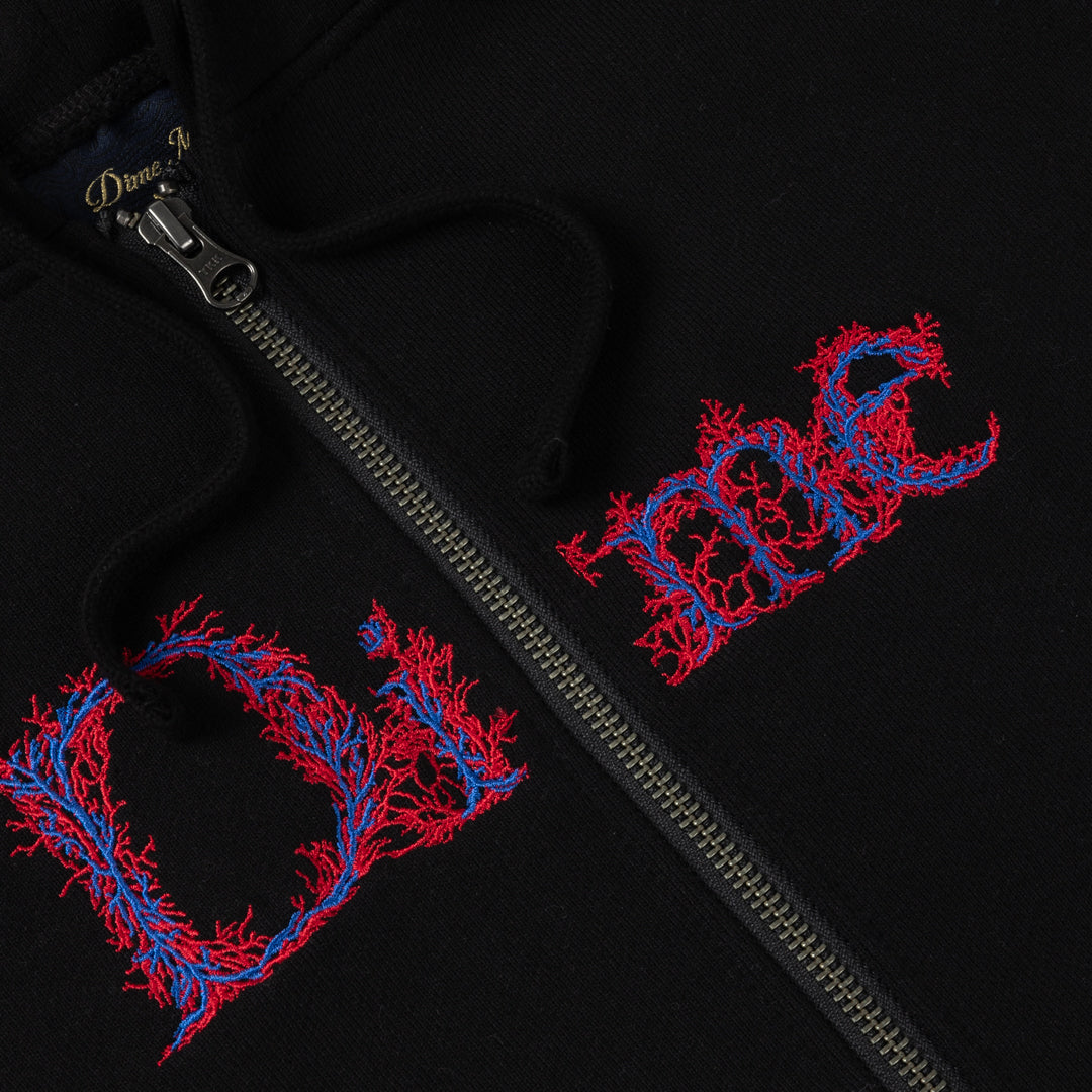 Classic Veins Zip Hoodie, Black