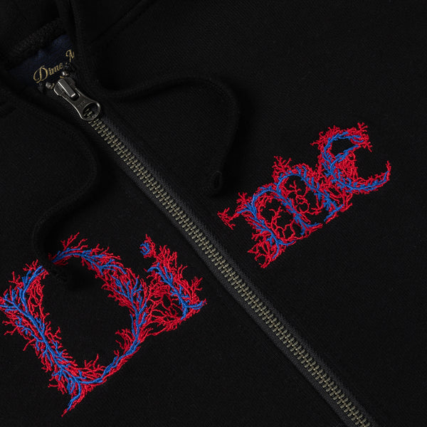 Dime Classic Veins Zip Hoodie, Black