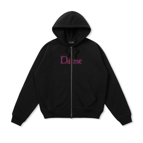 Dime Classic Veins Zip Hoodie, Black