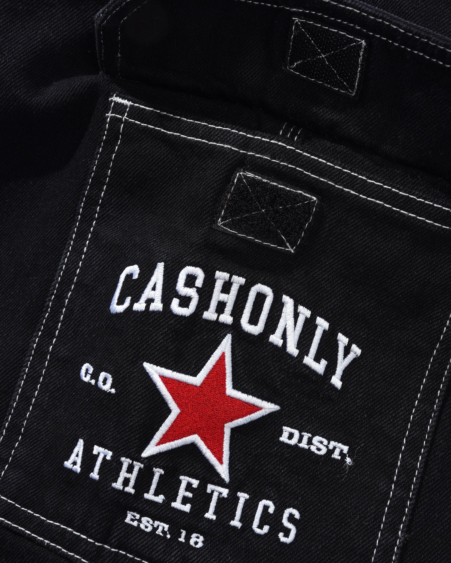 Athletics Denim Shorts, Washed Black