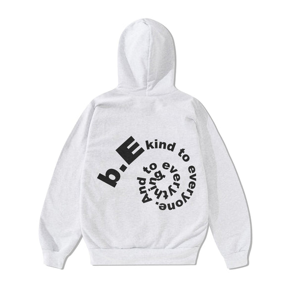 b.Eautiful Low Logo Pullover Hood, Heather Grey