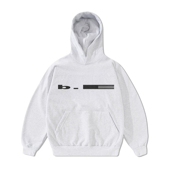 b.Eautiful Low Logo Pullover Hood, Heather Grey