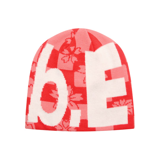 Sakura Checker Beanie, Red