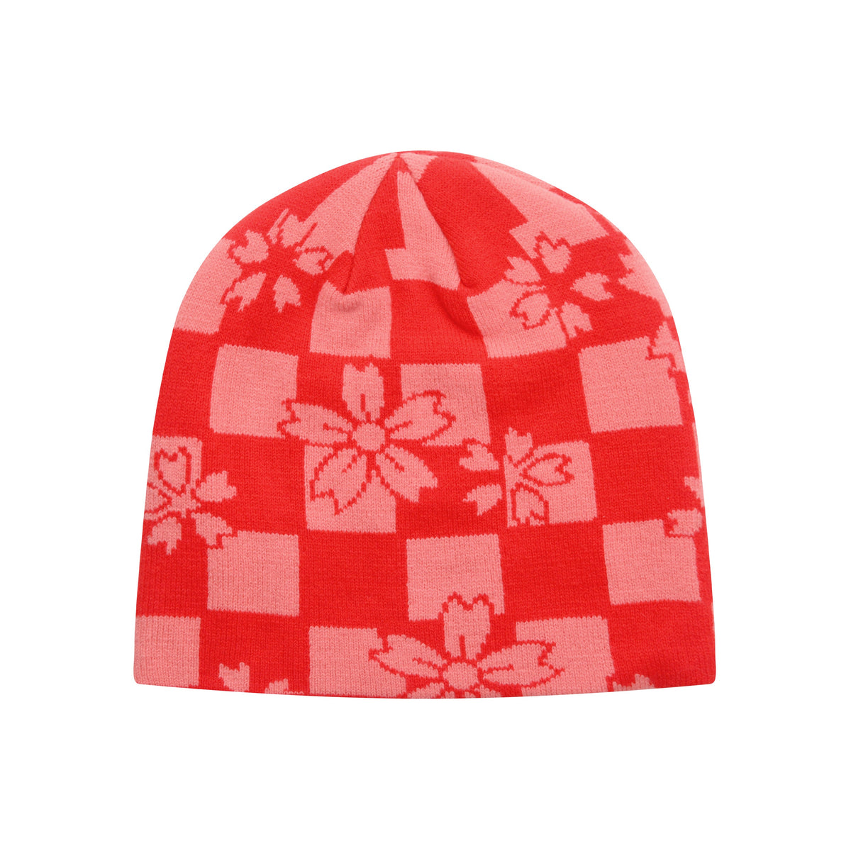 Sakura Checker Beanie, Red