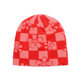 Sakura Checker Beanie, Red
