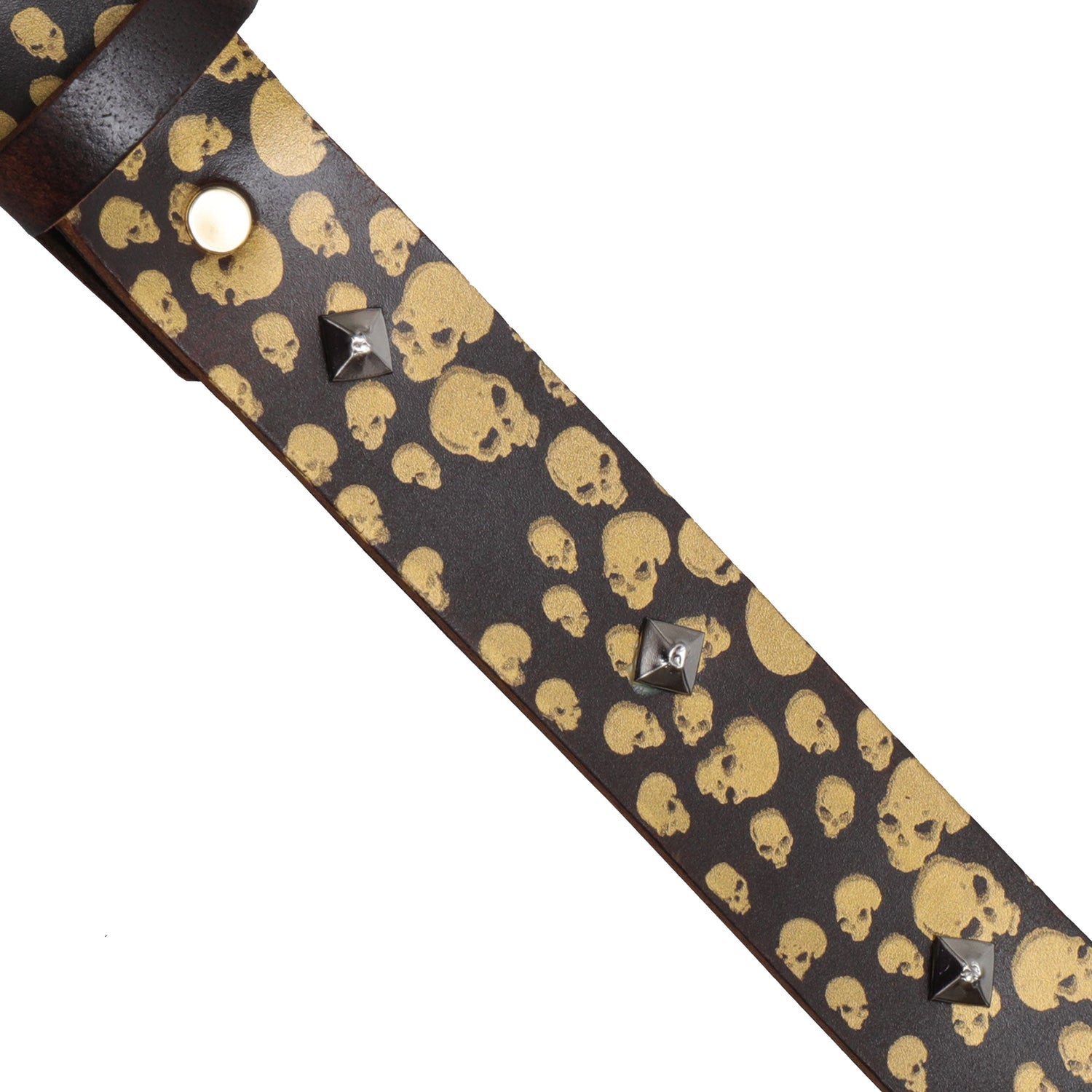 Skulls Leather Belt, Brown