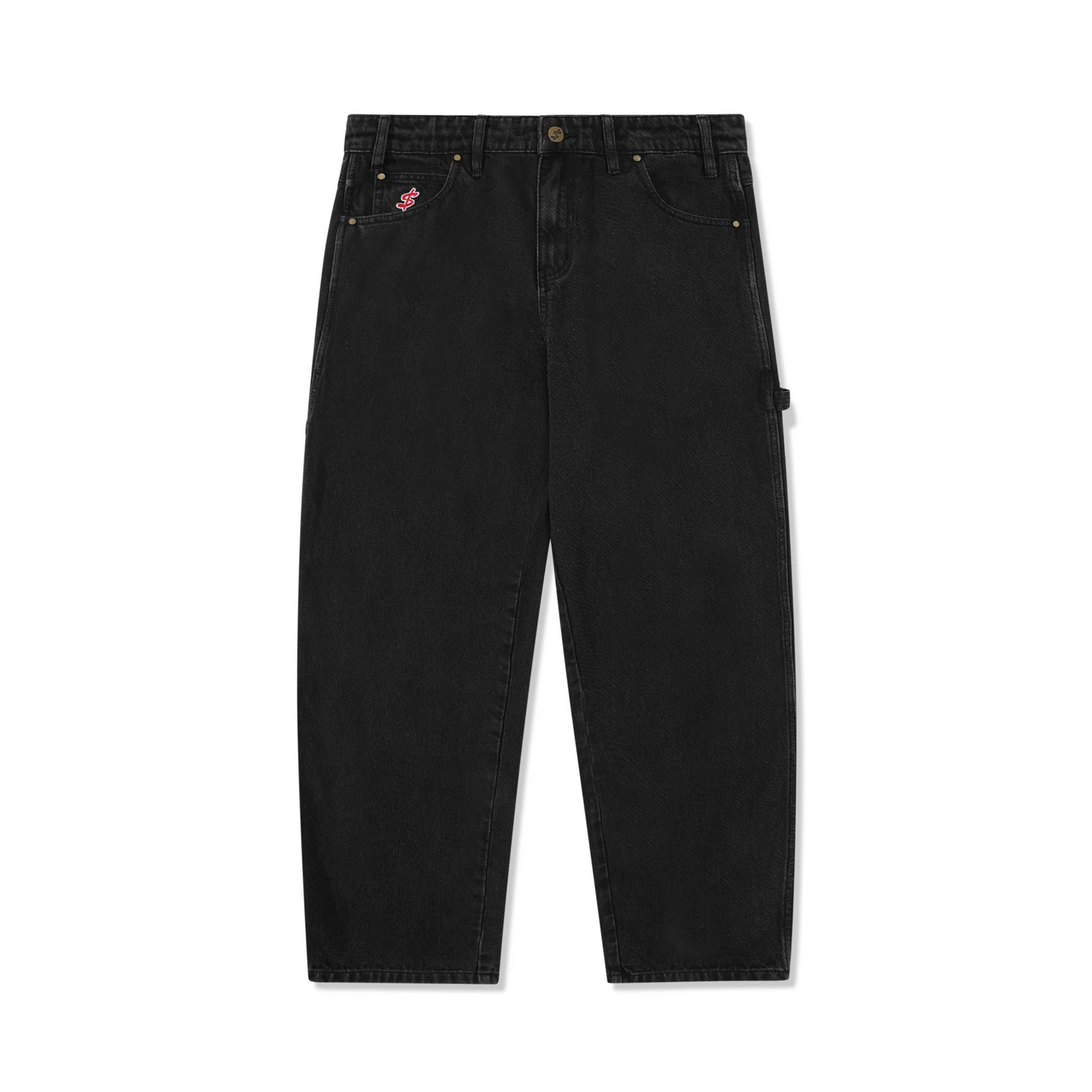 Blockout Denim Jeans, Washed Black