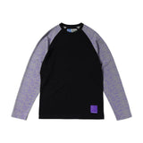 Bubble Print Raglan Longsleeve Shirt, Black / Grey