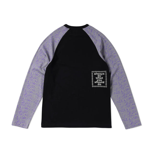 Always Do What You Should Do Bubble Print Raglan Longsleeve Shirt, Black / Grey