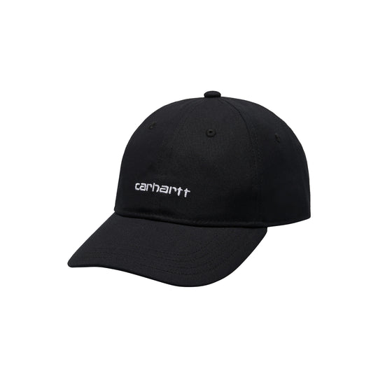 Canvas Script Cap, Black / White