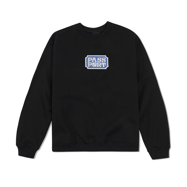 Pass~Port Yearbook Logo Crewneck, Black