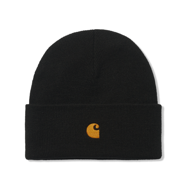 Carhartt WIP Chase Beanie, Black / Gold