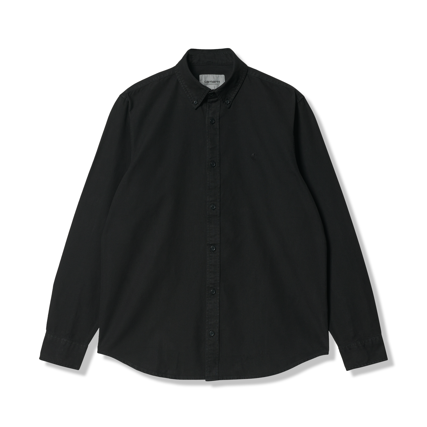 L/S Bolton Shirt, Black Garment Dyed