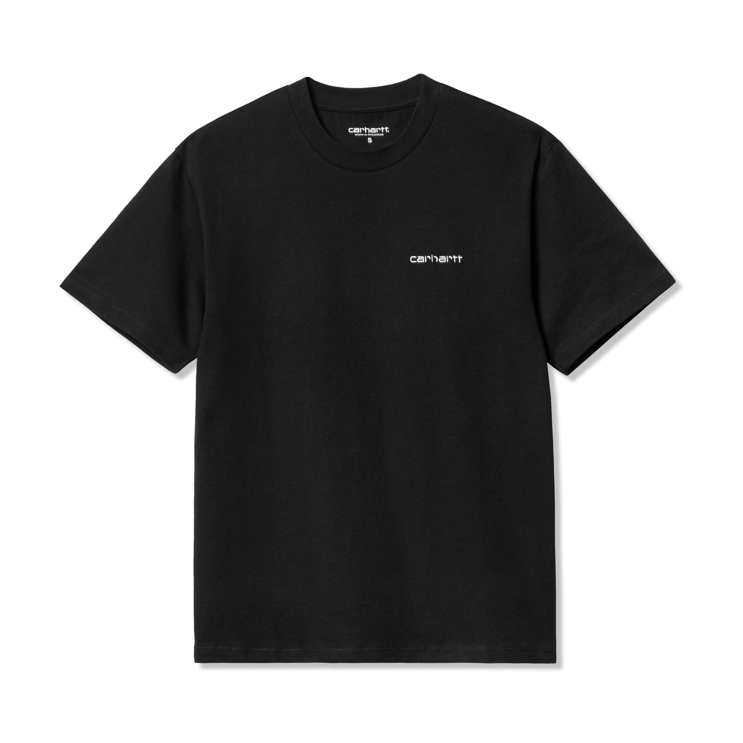 Script Embroidery Tee, Black / White