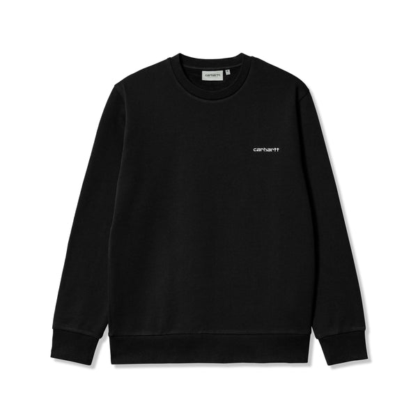 Carhartt WIP Script Embroidery Crewneck Sweatshirt, Black / White