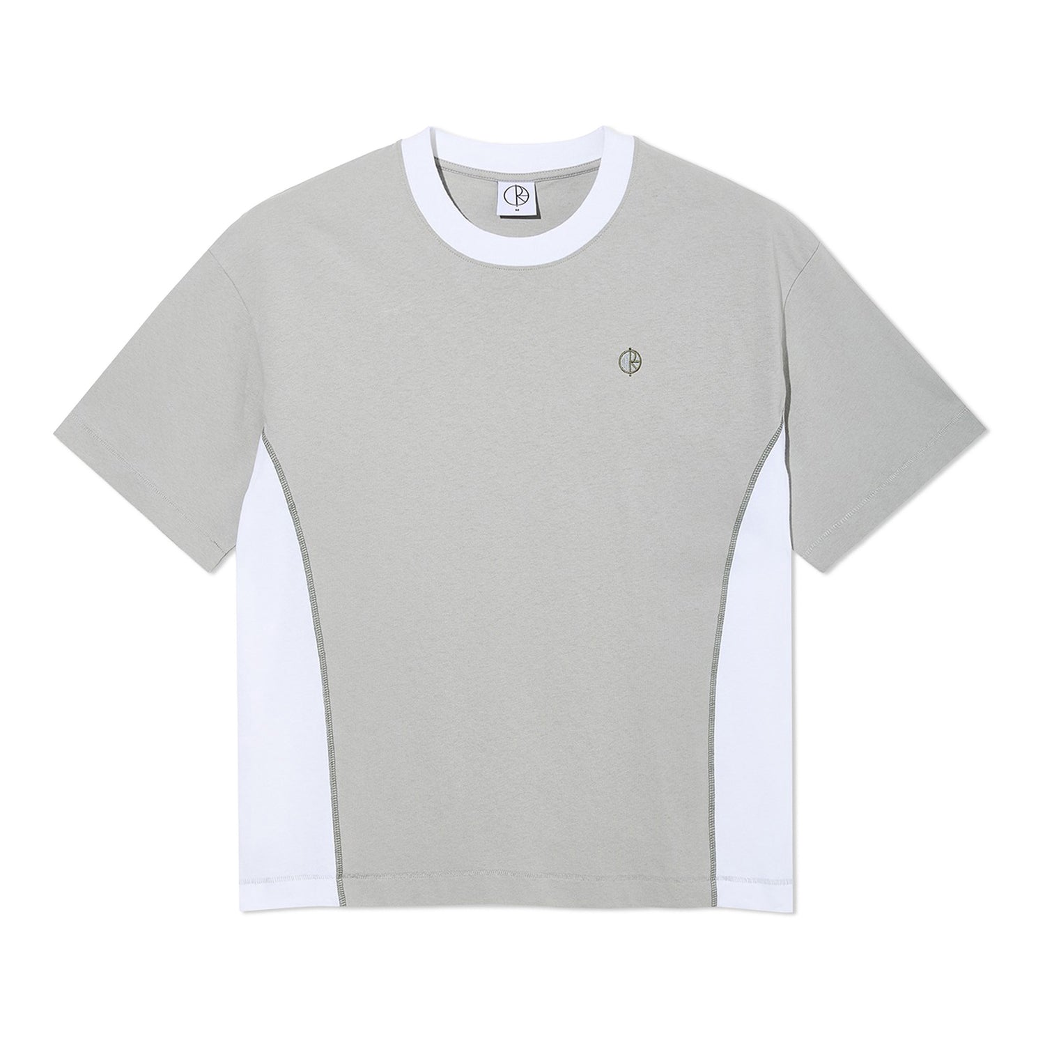 Surf Panel Tee, Silver/White