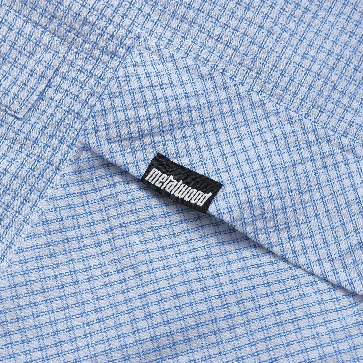 Plaid Tactical Overshirt, White/Blue