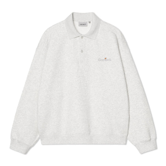 WIP Label Polo Sweat, Ash Heather