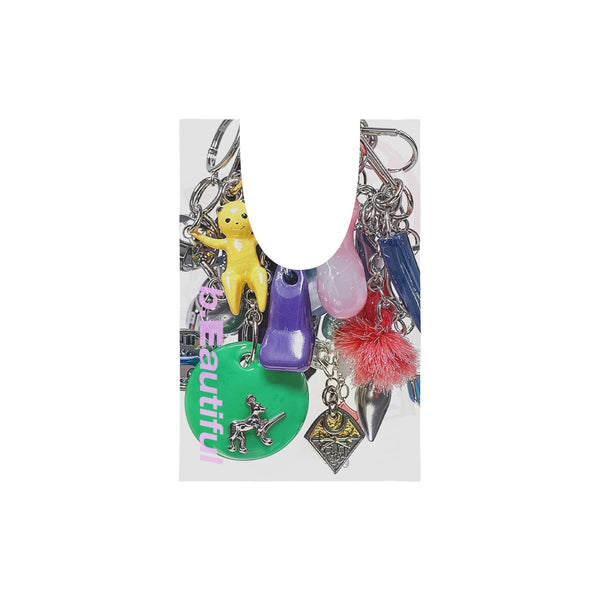 b.Eautiful Keychains Reusable Bag Mini, White