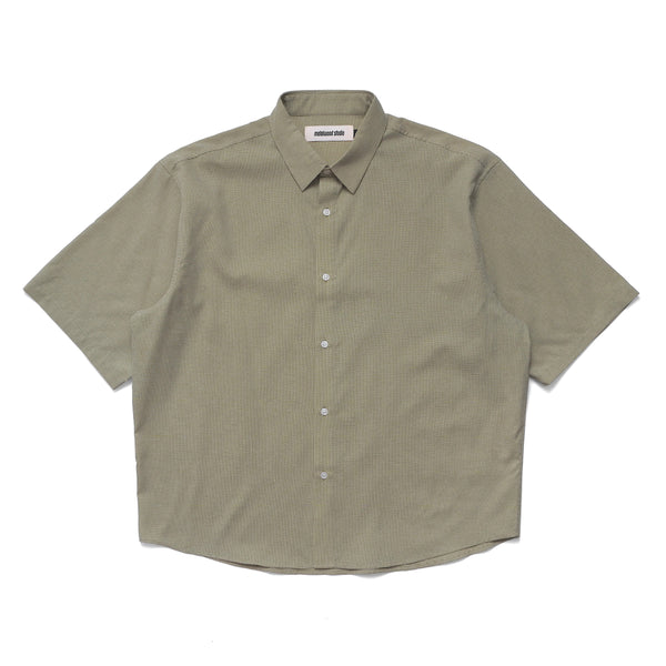 Metalwood Micro Grid Oversized Button Up Shirt, Green