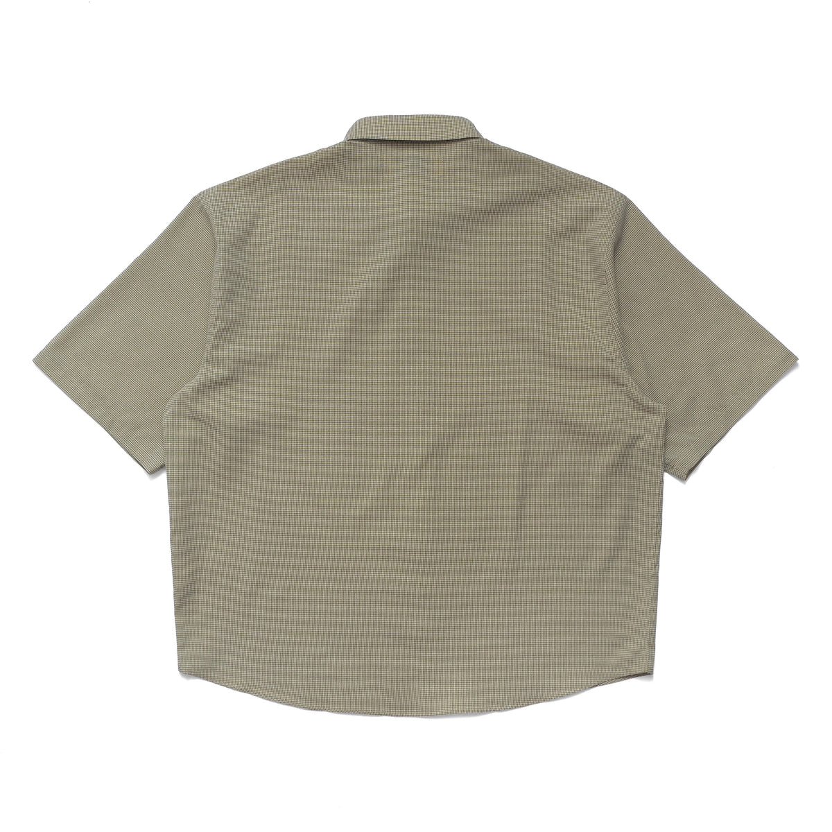 Micro Grid Oversized Button Up Shirt, Green