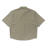 Micro Grid Oversized Button Up Shirt, Green
