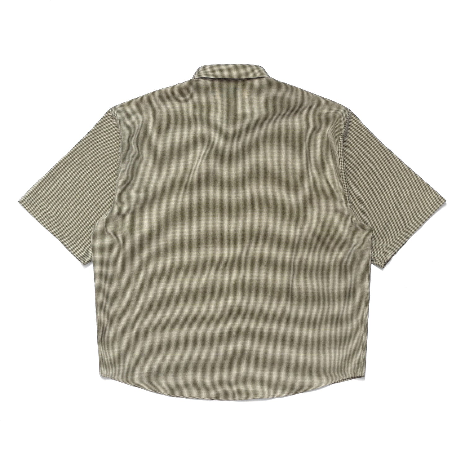 Micro Grid Oversized Button Up Shirt, Green