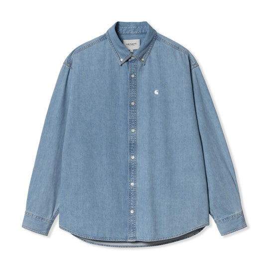 Lucas Long Sleeve Shirt, Blue Stone Washed