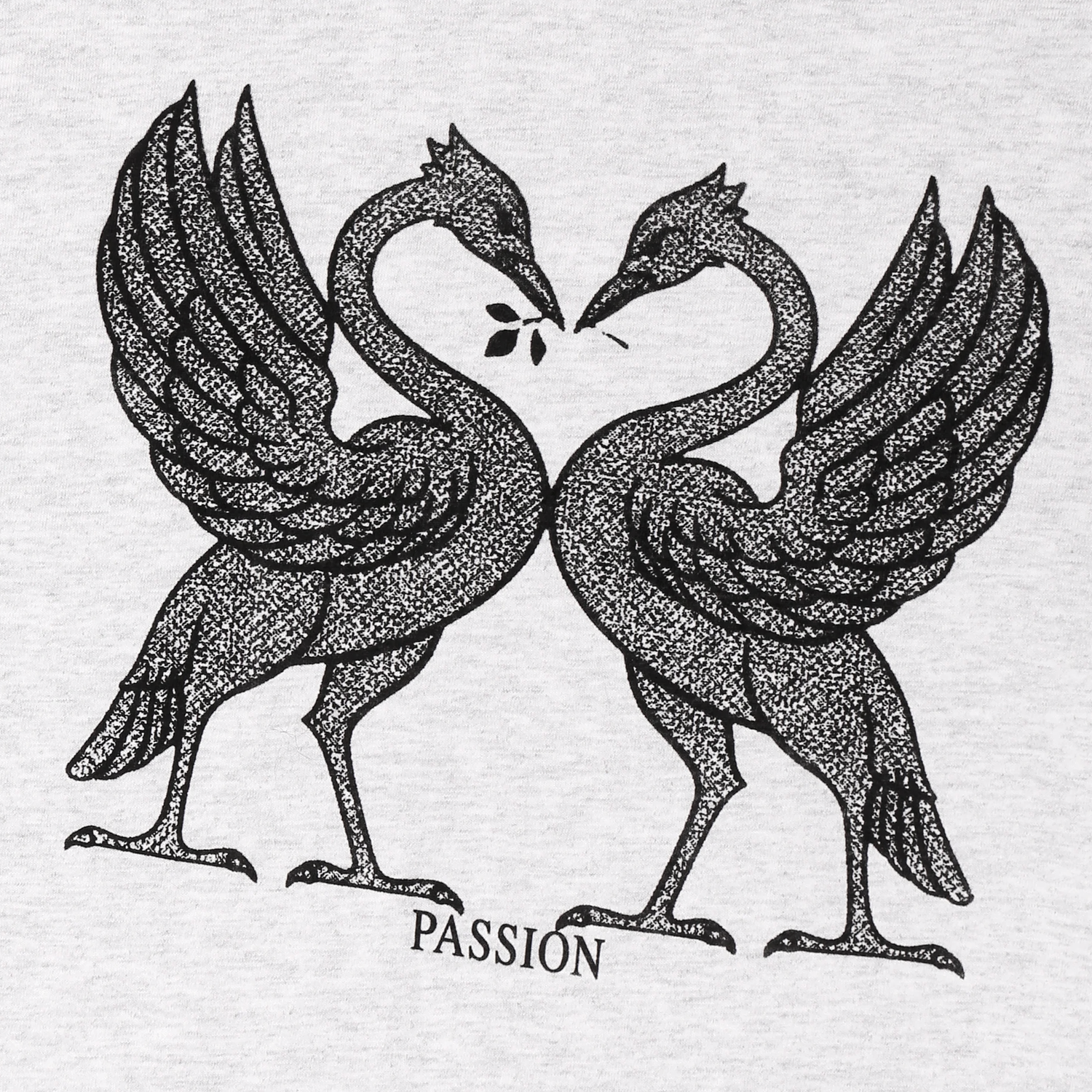 Birds Tee, Grey marl