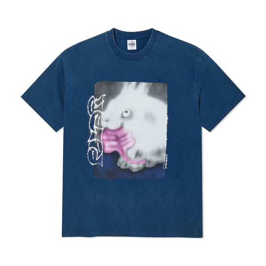 Rabbit Tee, Washed Blue