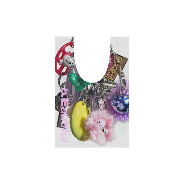 b.Eautiful Keychains Reusable Bag Mini, White