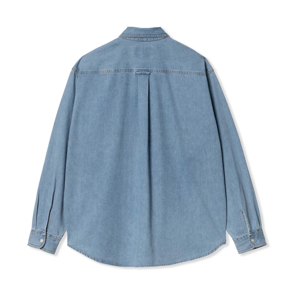 Carhartt WIP Lucas Long Sleeve Shirt, Blue Stone Washed
