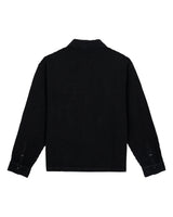 Waffle Button Front Shirt, Black