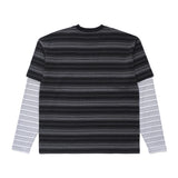 Double Layer Striped Tee, Black