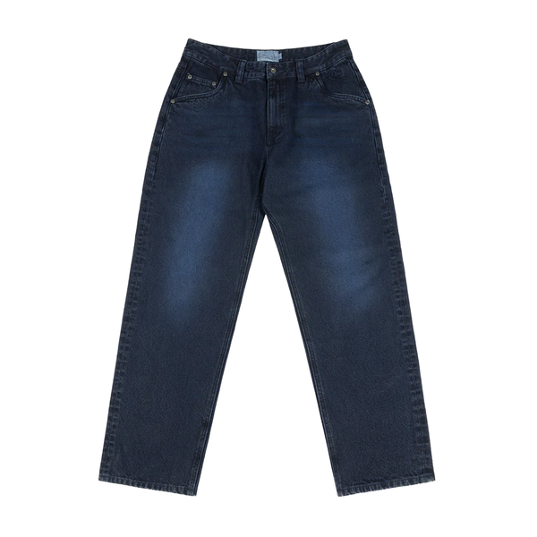 Dime Relaxed Denim Jeans, Sandblasted True Blue