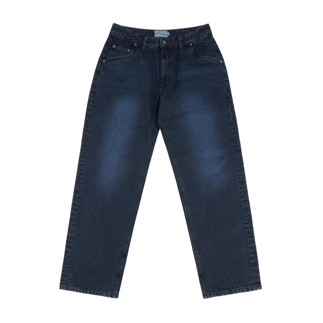 Relaxed Denim Jeans, Sandblasted True Blue